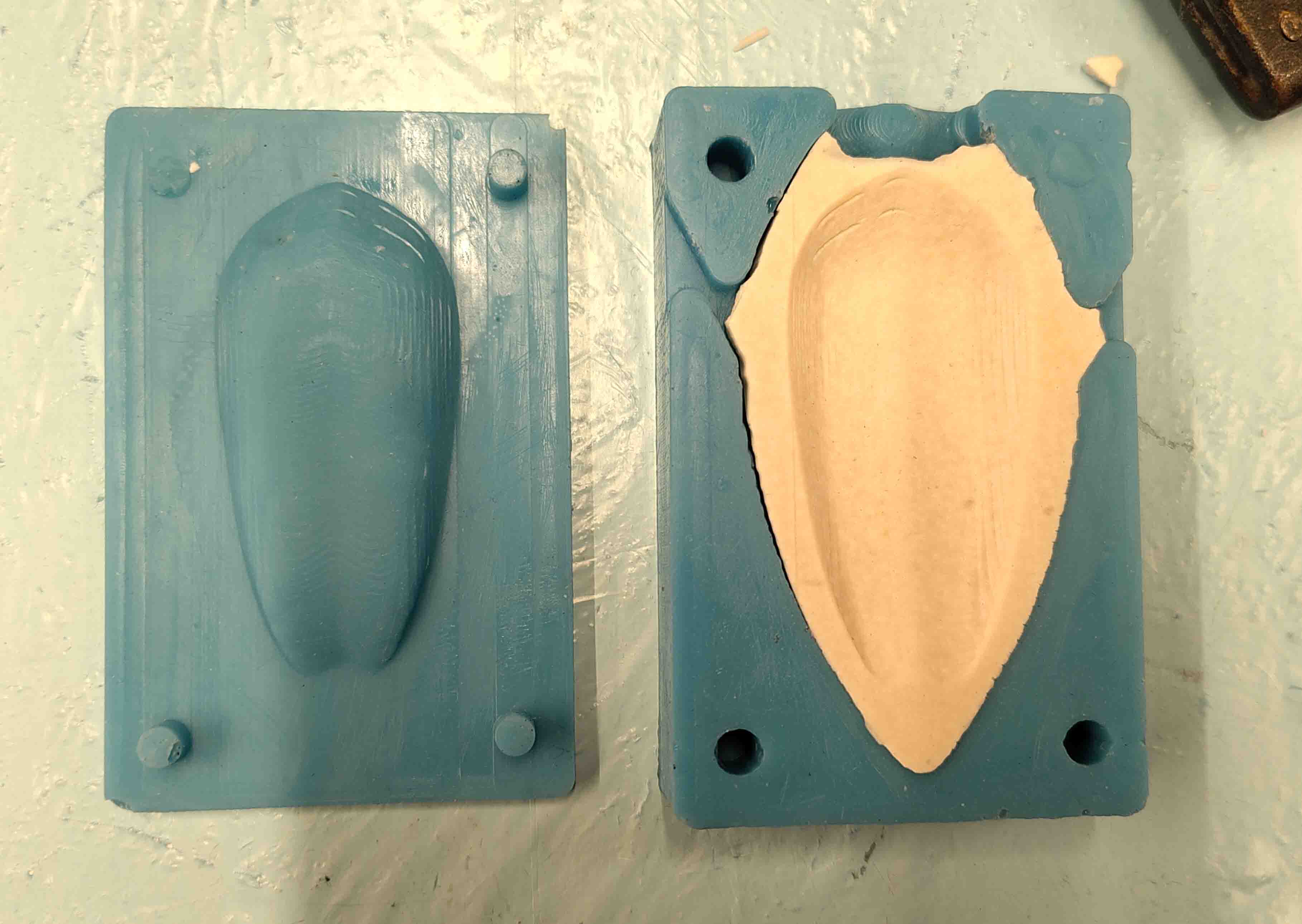jesmonite in mold